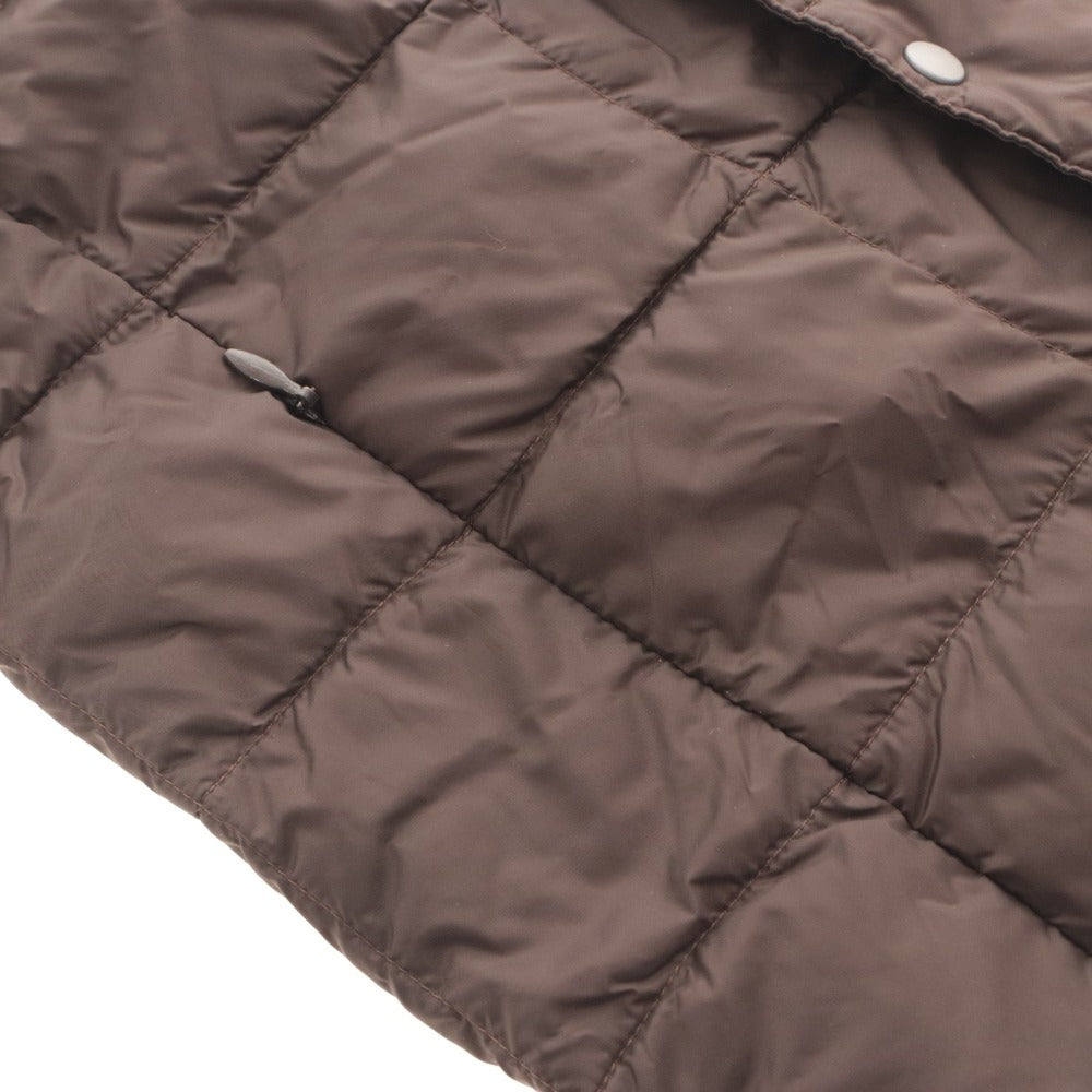 ■ TAION Kids' Down Vest Outerwear, Padded, Inner, V-Neck, Button-Up, Unisex, Size 120 (approx. 6-8 years old), Dark Brown