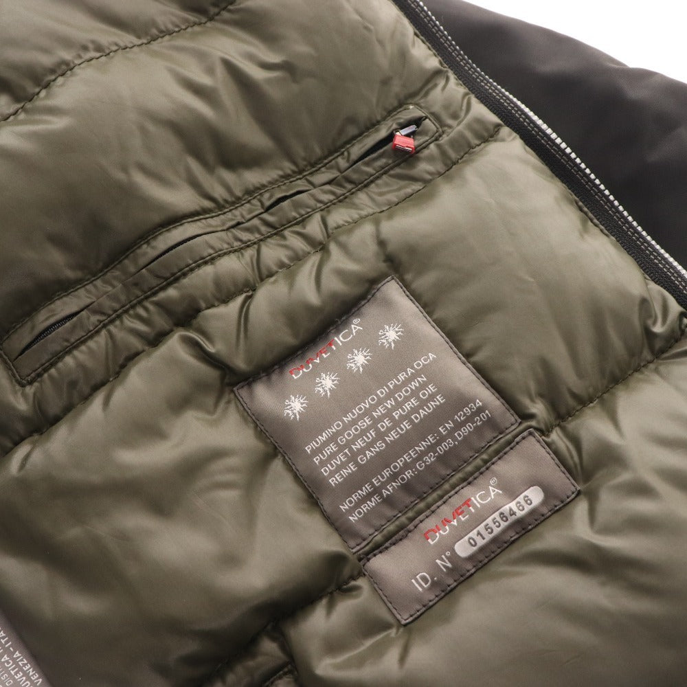 ■ DUVETICA Down Jacket Outerwear Hoodie Full Zip Up Double Zip Men's 46 Black