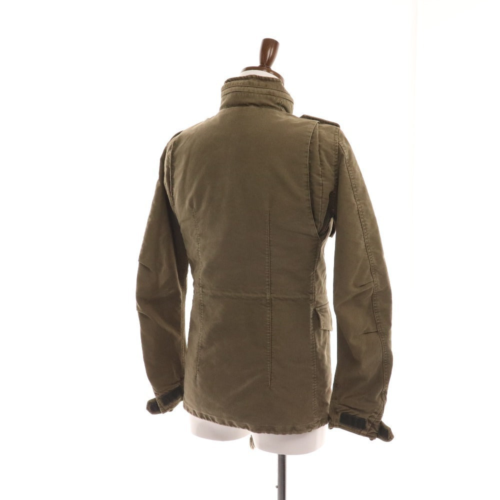 ■ AKM Military Jacket M65 Blouson Outerwear Boa Liner Double Zip Men's M Khaki