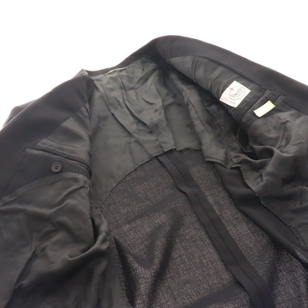 ■ Lavazzolo Tailored Jacket Blazer Suit 100% Wool Men's Size 48 Black