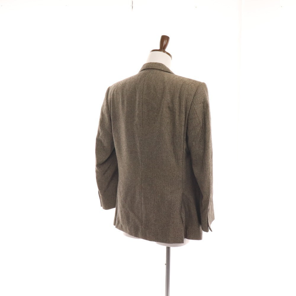 ■ Dunhill Tailored Jacket Blazer Suit Herringbone 100% Cashmere Men's Size 48 Brown Hanger Included