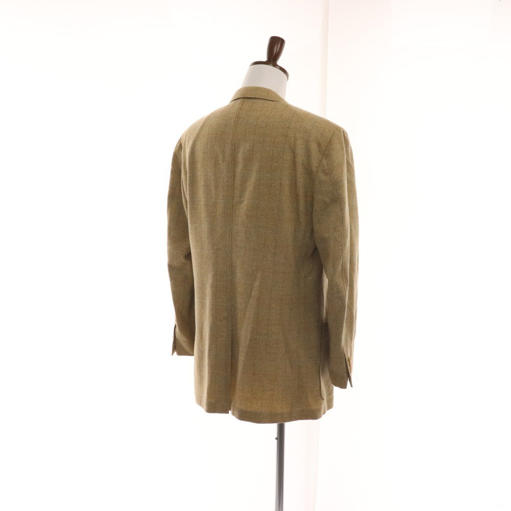 ■ Lavazzolo Tailored Jacket Blazer Suit Check Men's Size 48 Beige Accessories Included