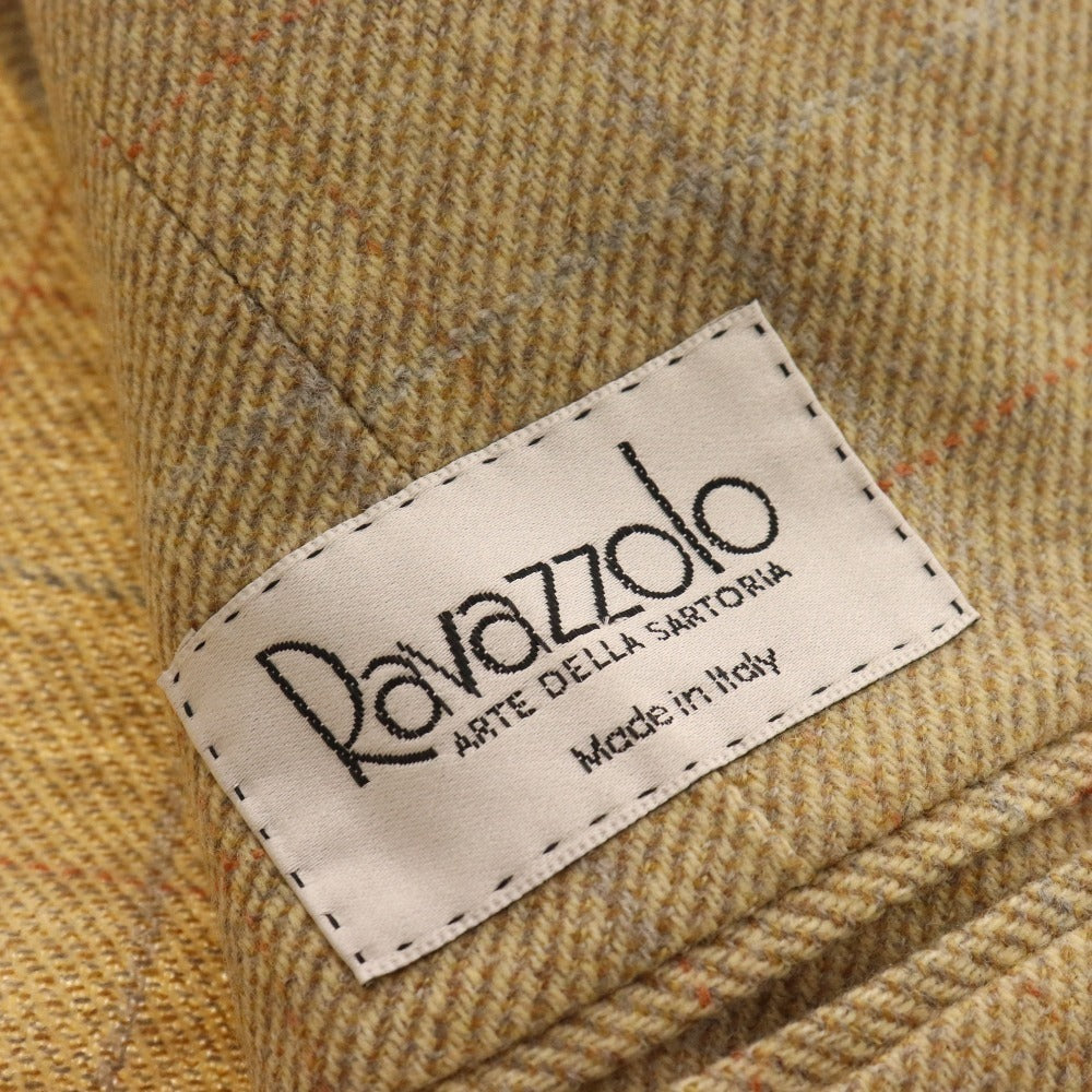 ■ Lavazzolo Tailored Jacket Blazer Suit Check Men's Size 48 Beige Accessories Included