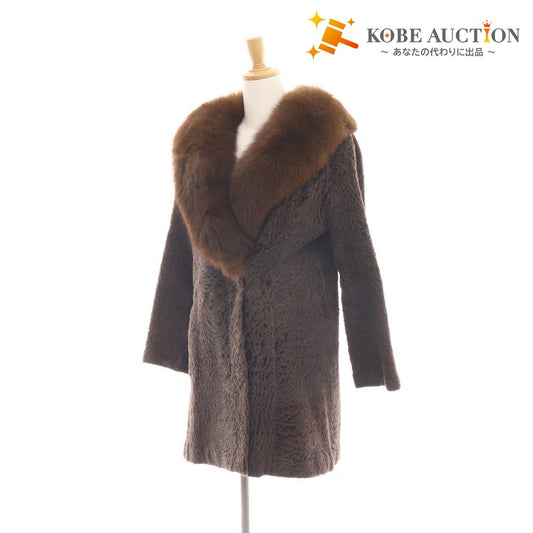 ■ Moonbat fur jacket coat outerwear fur women's size 11 brown