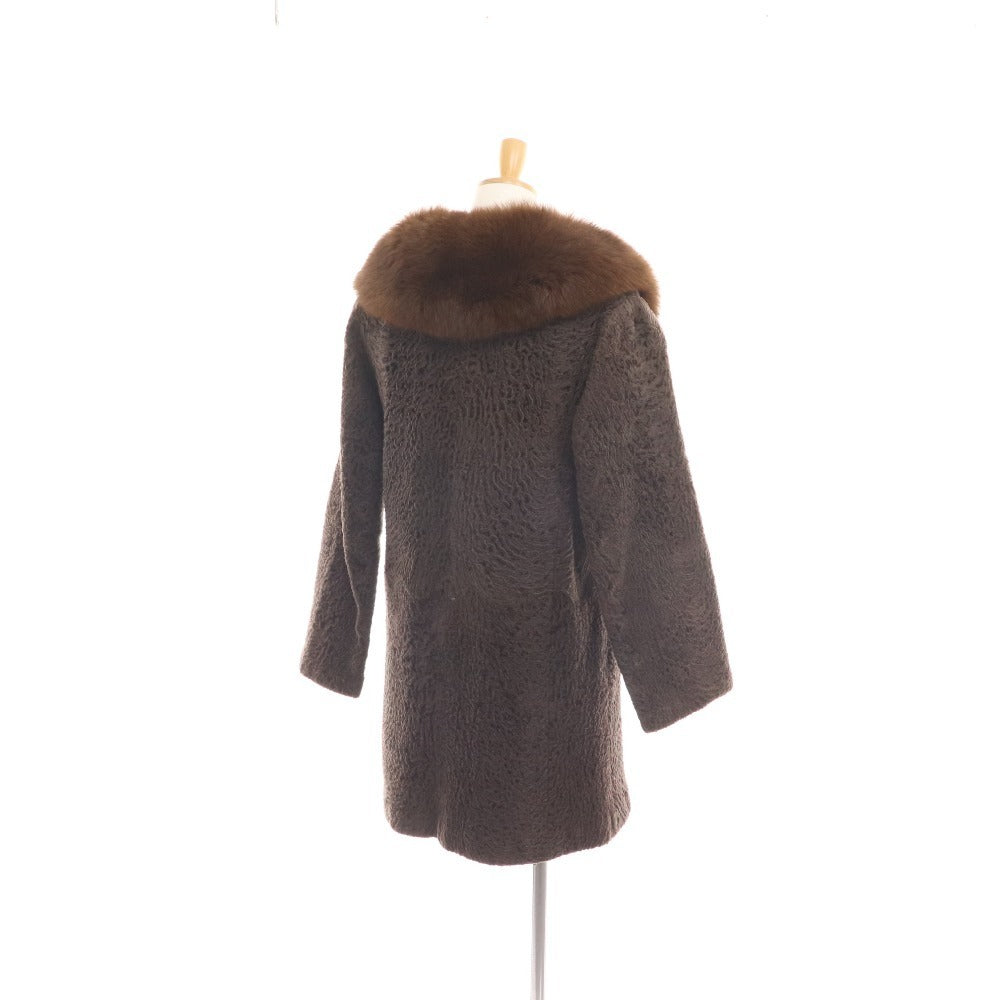 ■ Moonbat fur jacket coat outerwear fur women's size 11 brown