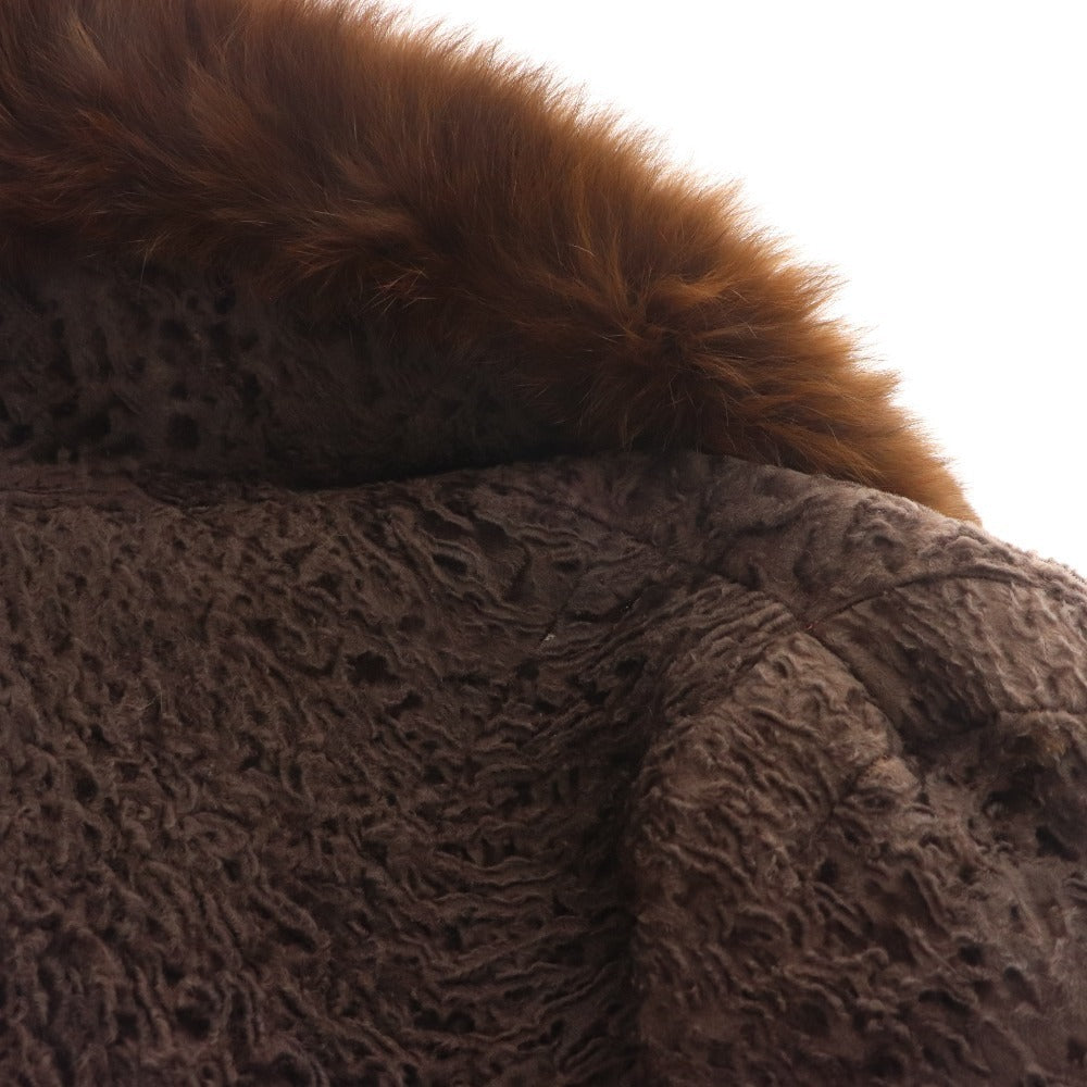 ■ Moonbat fur jacket coat outerwear fur women's size 11 brown