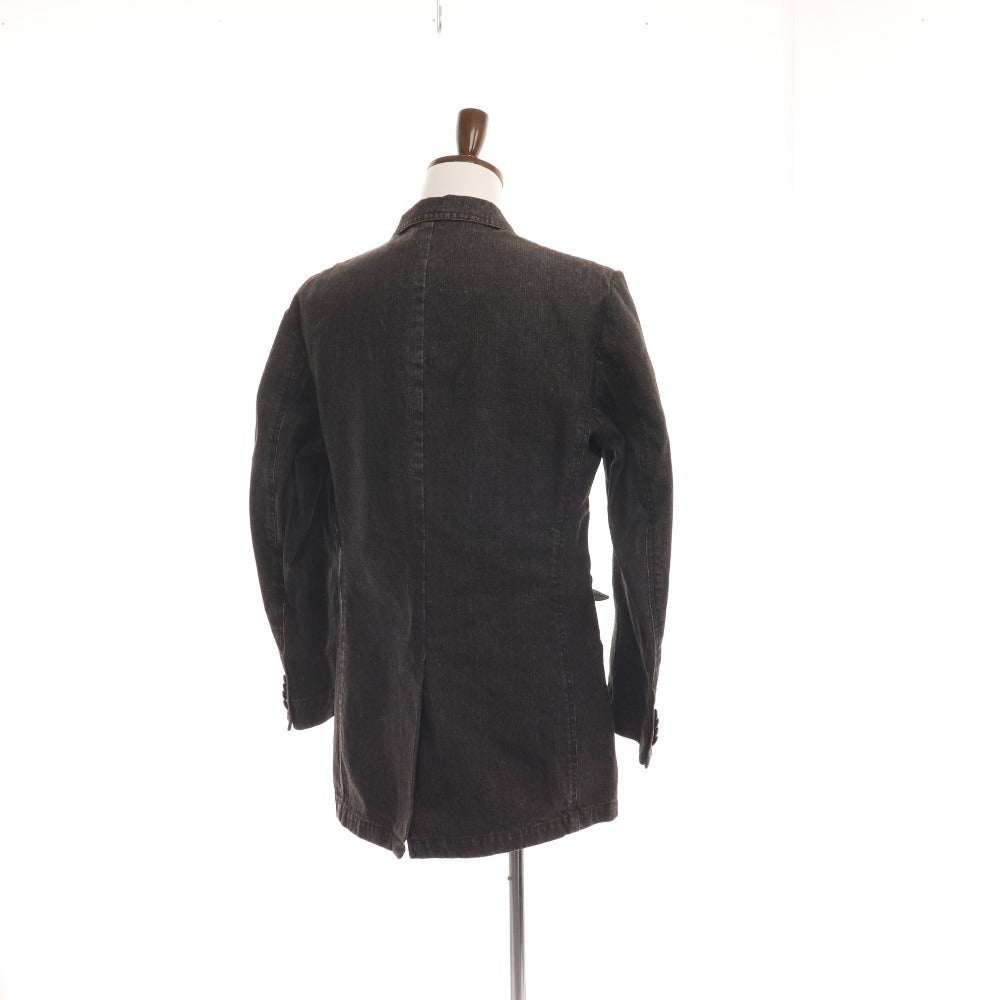 ■ Etro tailored jacket, blazer, suit, denim fabric, men's, size 48, black