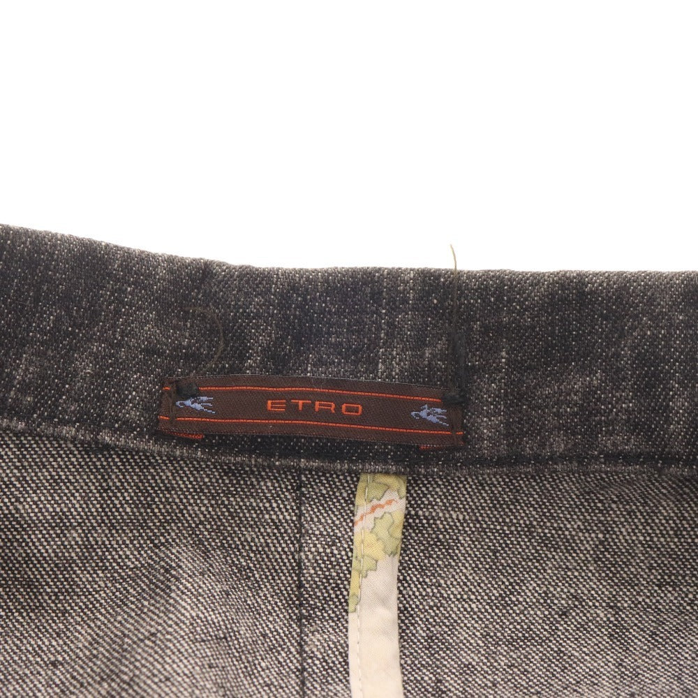 ■ Etro tailored jacket, blazer, suit, denim fabric, men's, size 48, black