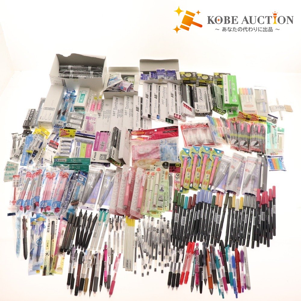 ■ Stationery bulk set, bulk sale, approx. 6kg, Tombow brush pens, erasers, writing implements, pens, etc., office supplies, including unused items