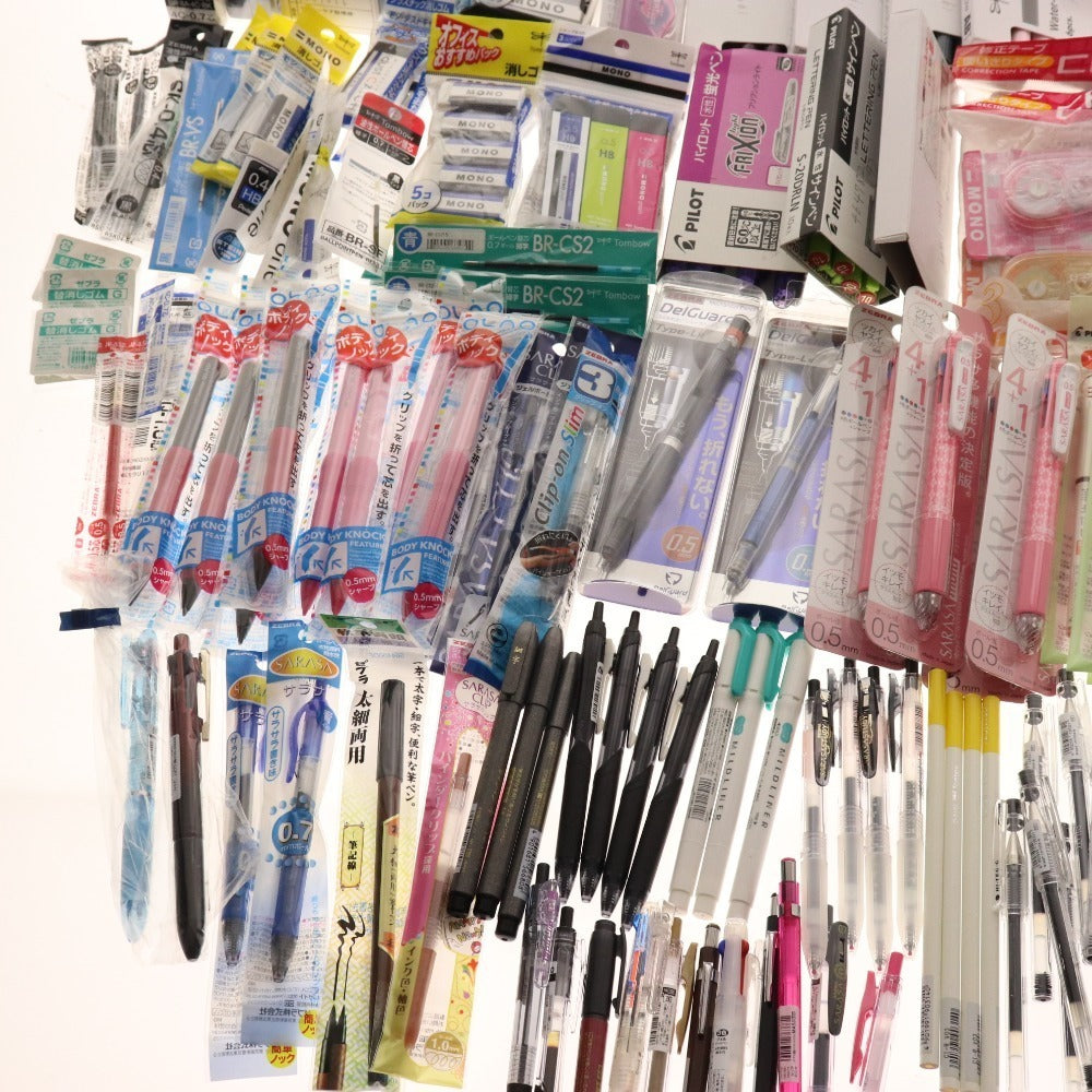 ■ Stationery bulk set, bulk sale, approx. 6kg, Tombow brush pens, erasers, writing implements, pens, etc., office supplies, including unused items