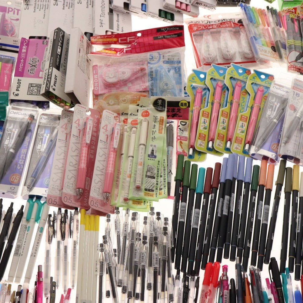 ■ Stationery bulk set, bulk sale, approx. 6kg, Tombow brush pens, erasers, writing implements, pens, etc., office supplies, including unused items