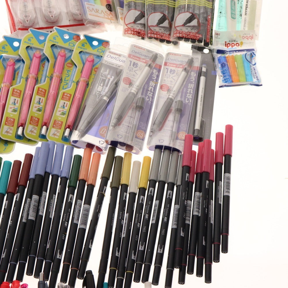 ■ Stationery bulk set, bulk sale, approx. 6kg, Tombow brush pens, erasers, writing implements, pens, etc., office supplies, including unused items