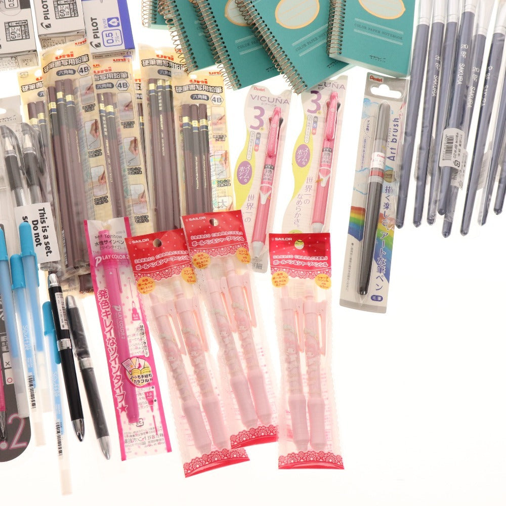 ■ Sakura Cray-Pas and other stationery, large set, bulk sale, approx. 5.5 kg, memo pad, marker, brush, writing implement, pen, etc., office supplies, including unused items