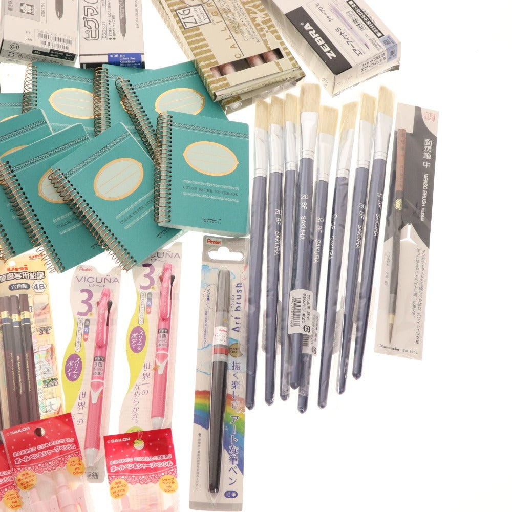 ■ Sakura Cray-Pas and other stationery, large set, bulk sale, approx. 5.5 kg, memo pad, marker, brush, writing implement, pen, etc., office supplies, including unused items