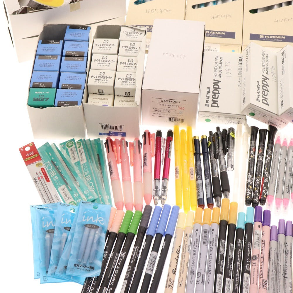 ■ Stationery bulk set, bulk sale, approx. 6kg, fountain pens, scissors, markers, mechanical pencils, writing utensils, pens, etc., office supplies, including unused items