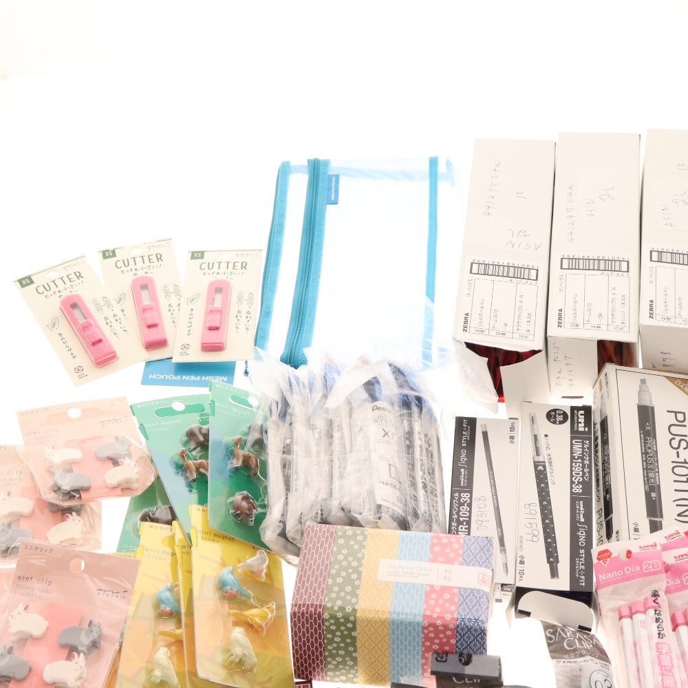 ■ Stationery bulk set, bulk sale, approx. 5kg, stickers, memo pads, clips, markers, mechanical pencils, writing implements, pens, etc., office supplies, including unused items