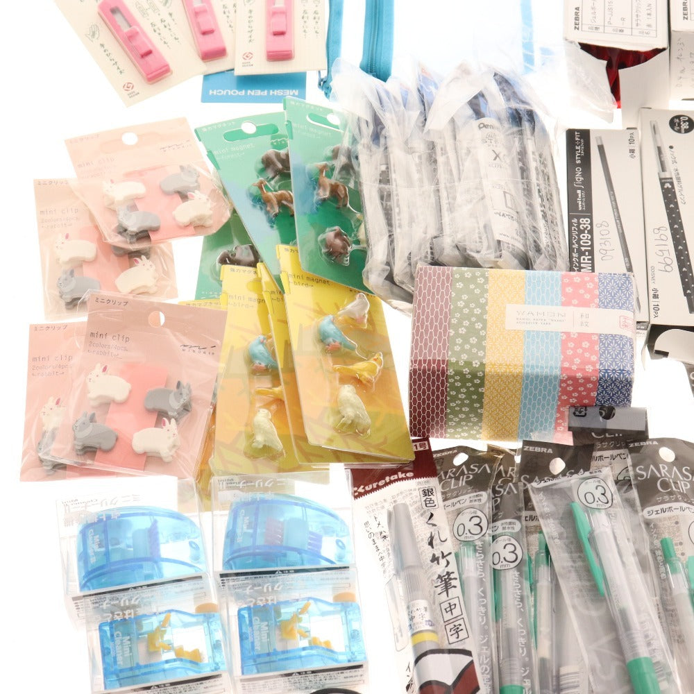 ■ Stationery bulk set, bulk sale, approx. 5kg, stickers, memo pads, clips, markers, mechanical pencils, writing implements, pens, etc., office supplies, including unused items