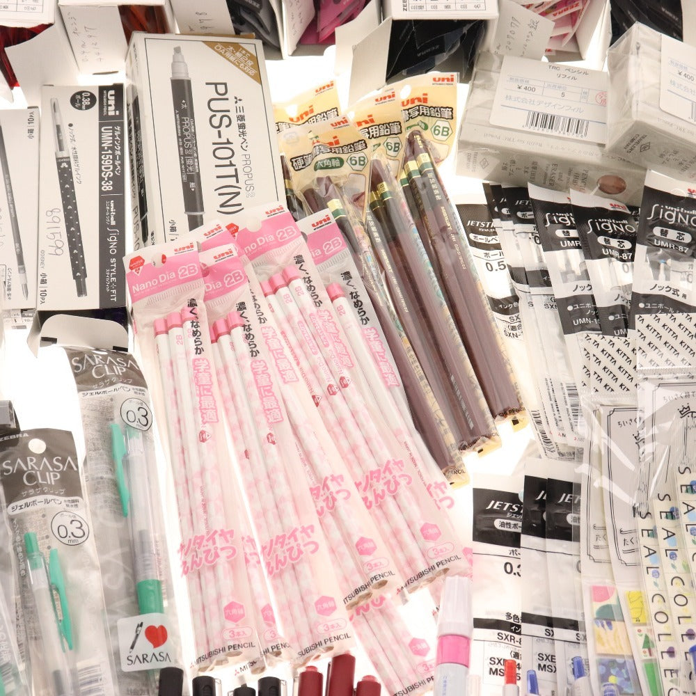 ■ Stationery bulk set, bulk sale, approx. 5kg, stickers, memo pads, clips, markers, mechanical pencils, writing implements, pens, etc., office supplies, including unused items