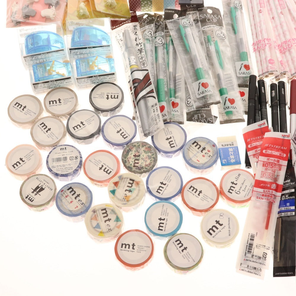 ■ Stationery bulk set, bulk sale, approx. 5kg, stickers, memo pads, clips, markers, mechanical pencils, writing implements, pens, etc., office supplies, including unused items