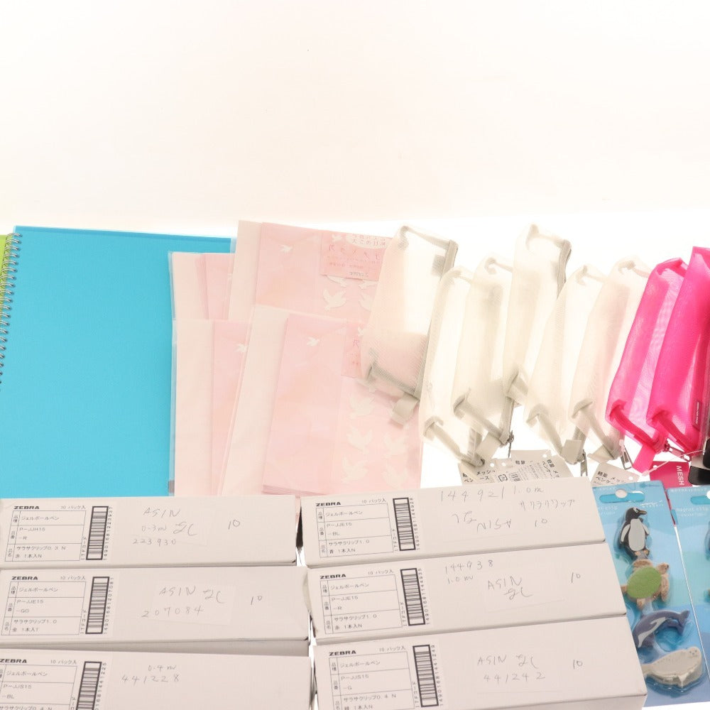 ■ Stationery bulk set, bulk sale, approx. 5.5kg, memo pad, clip, marker, mechanical pencil, pen case, pencil case, writing utensils, pens, etc., office supplies, including unused items