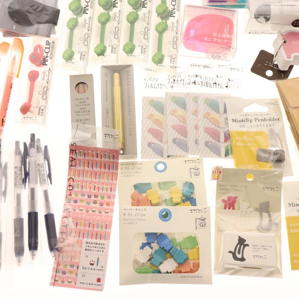 ■ Stationery bulk set, bulk sale, approx. 5.5kg, memo pad, clip, marker, mechanical pencil, pen case, pencil case, writing utensils, pens, etc., office supplies, including unused items