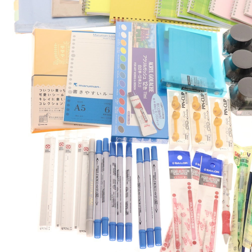 ■ Stationery bulk set, bulk sale, approx. 6.5kg, memo pad, notebook, clip, marker, mechanical pencil, brush pen, writing utensil, pen, etc., office supplies, including unused items