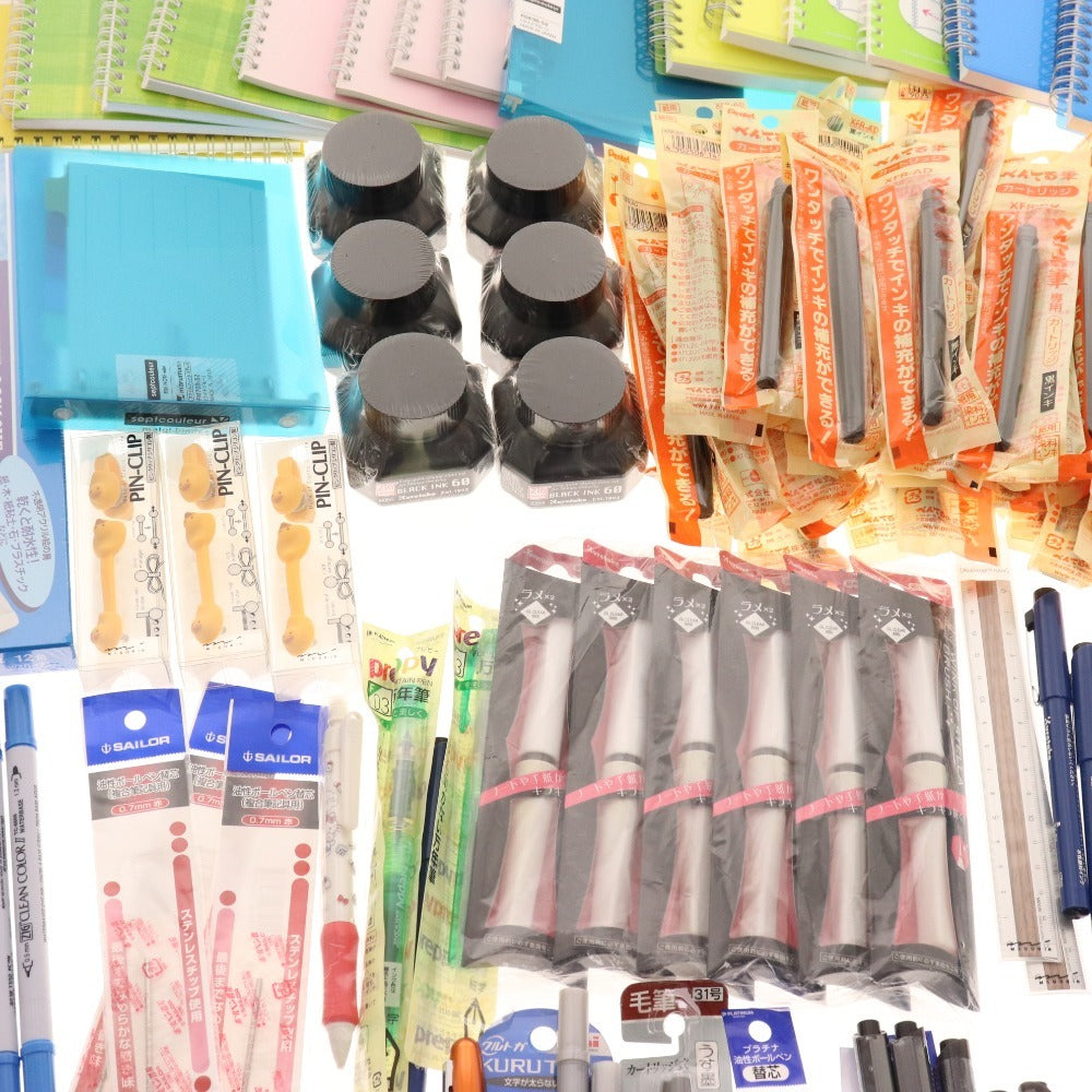 ■ Stationery bulk set, bulk sale, approx. 6.5kg, memo pad, notebook, clip, marker, mechanical pencil, brush pen, writing utensil, pen, etc., office supplies, including unused items