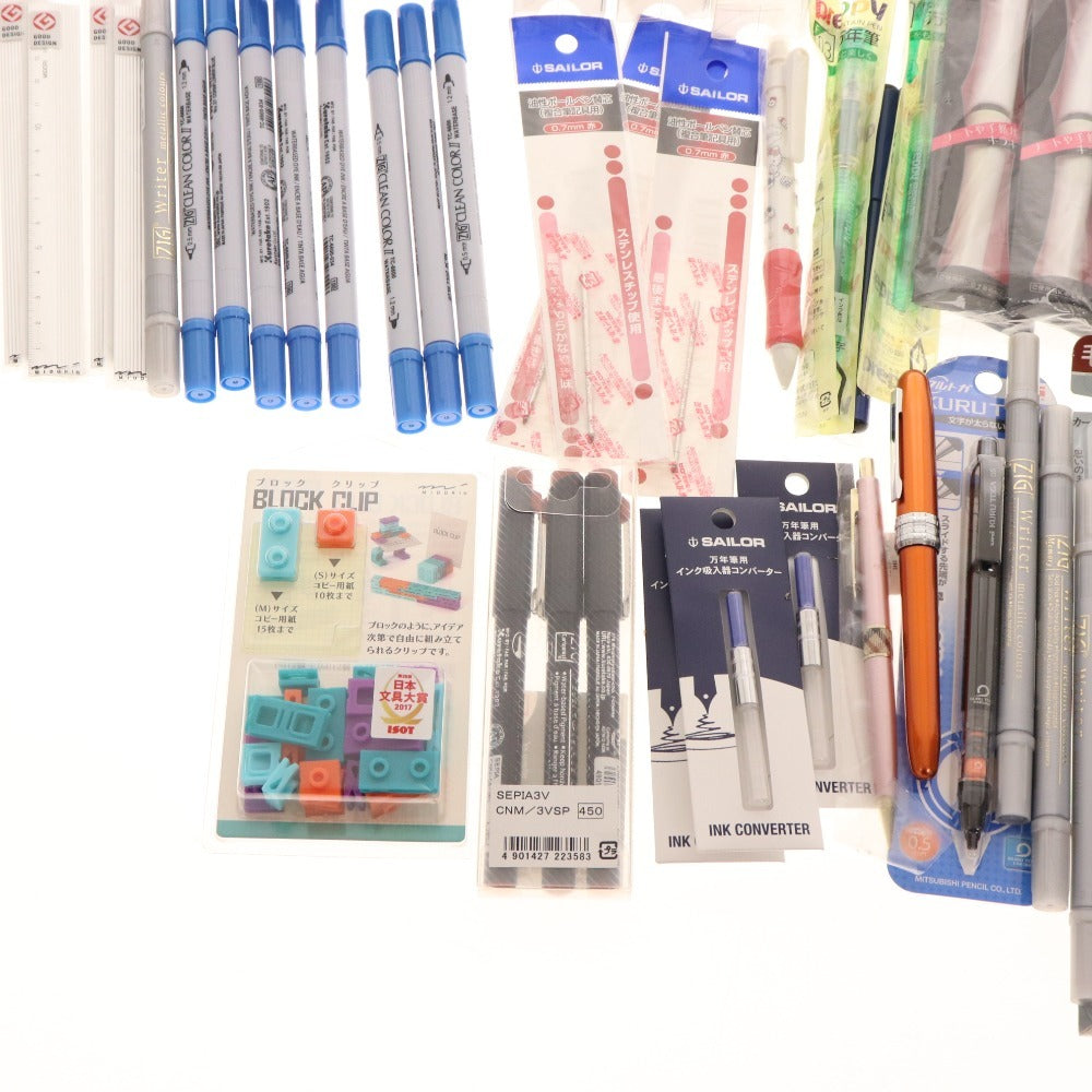 ■ Stationery bulk set, bulk sale, approx. 6.5kg, memo pad, notebook, clip, marker, mechanical pencil, brush pen, writing utensil, pen, etc., office supplies, including unused items