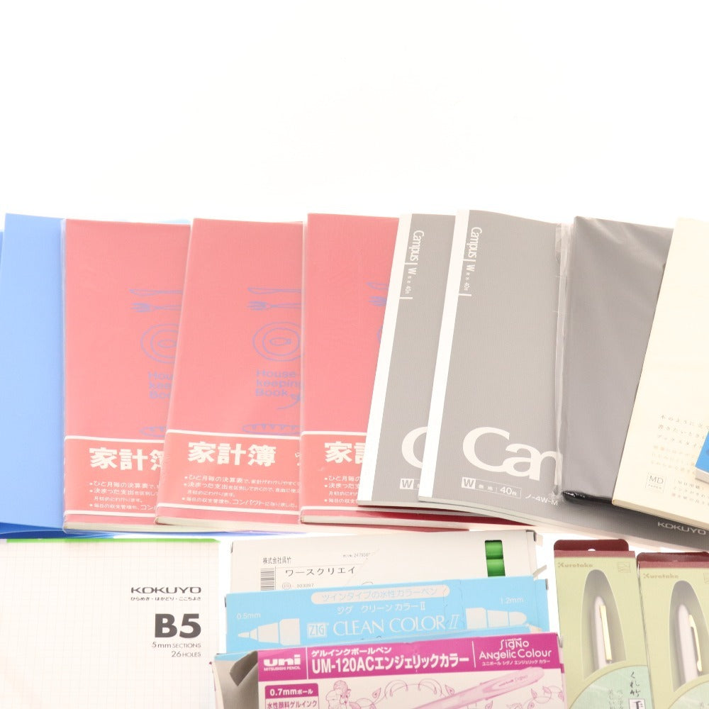 ■ Stationery bulk set, bulk sale, approx. 6kg, memo pad, notebook, clip, marker, mechanical pencil, brush pen, writing utensil, pen, etc., office supplies, including unused items