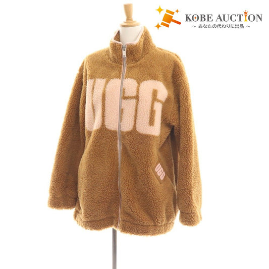 ■ UGG fleece jacket, outerwear, boa hoodie, logo, women's, XS, brown