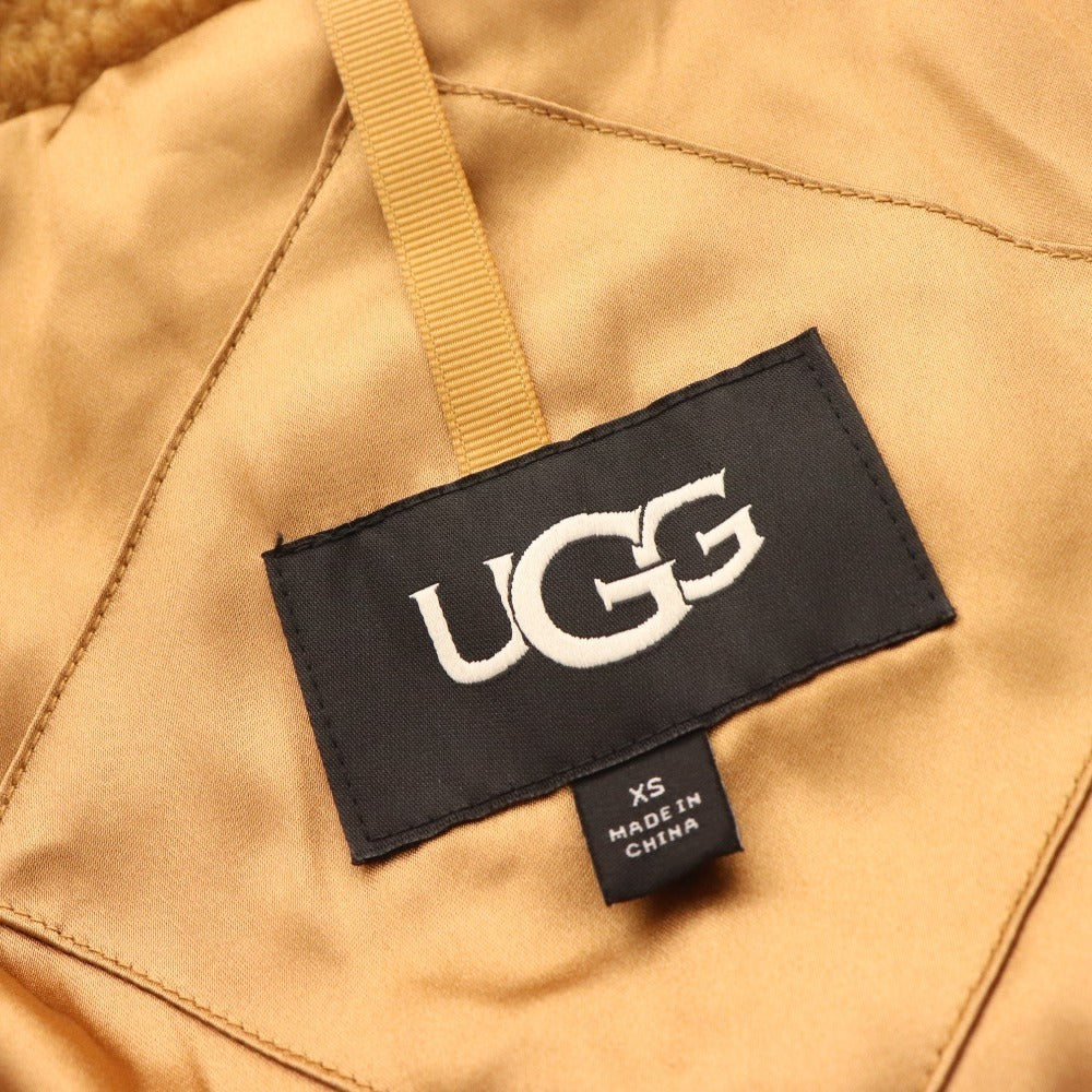 ■ UGG fleece jacket, outerwear, boa hoodie, logo, women's, XS, brown