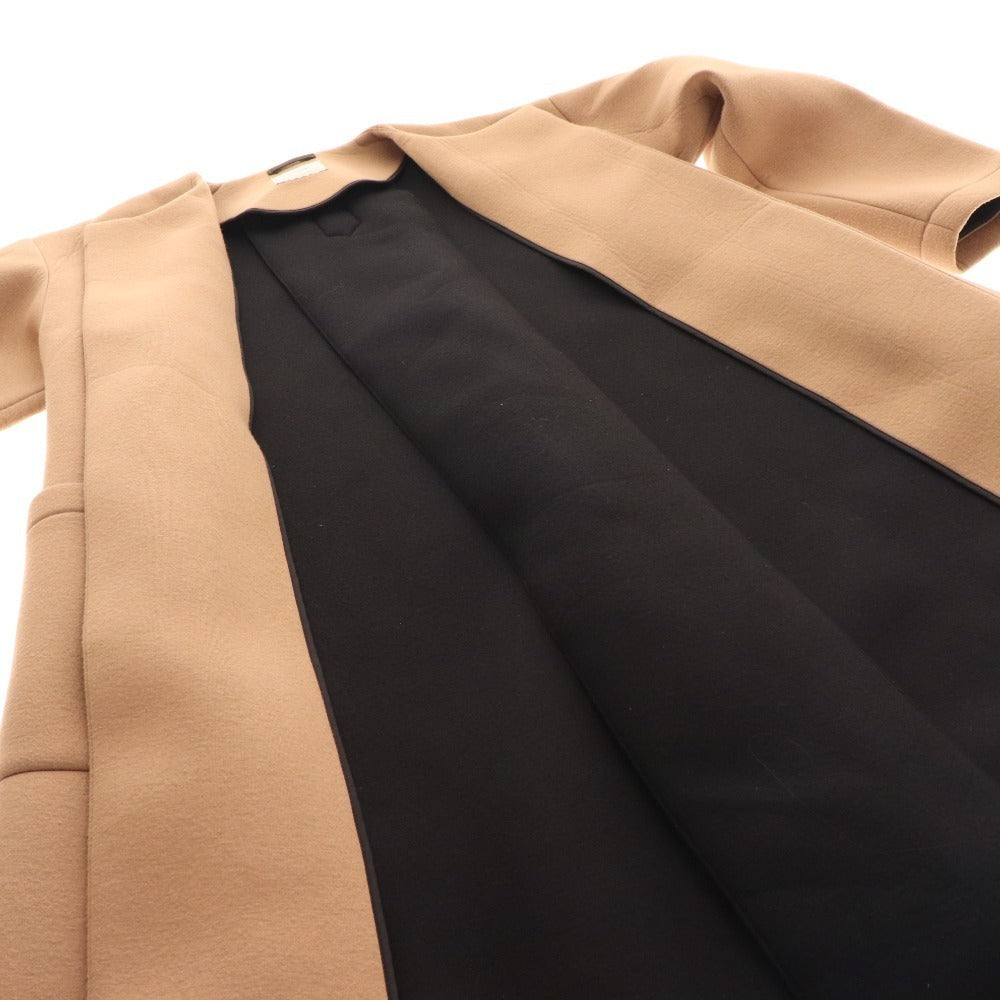 ■ Lufil No-collar coat Long coat Outerwear Rayon Women's 0 Brown