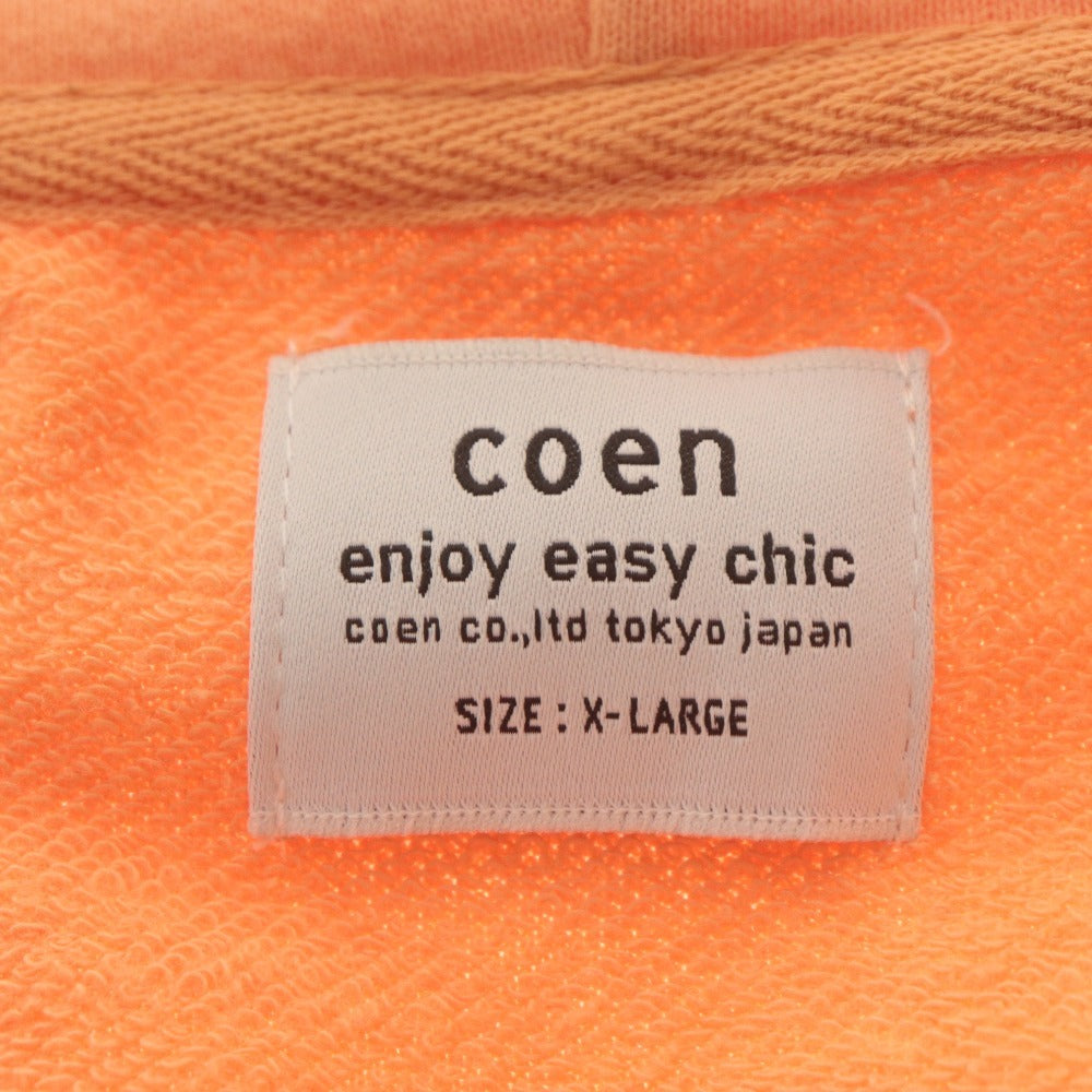 ■ coen Hoodie Long Sleeve Outerwear Zip-up Hoodie Inlay United Arrows Men's XL Orange New with Tags