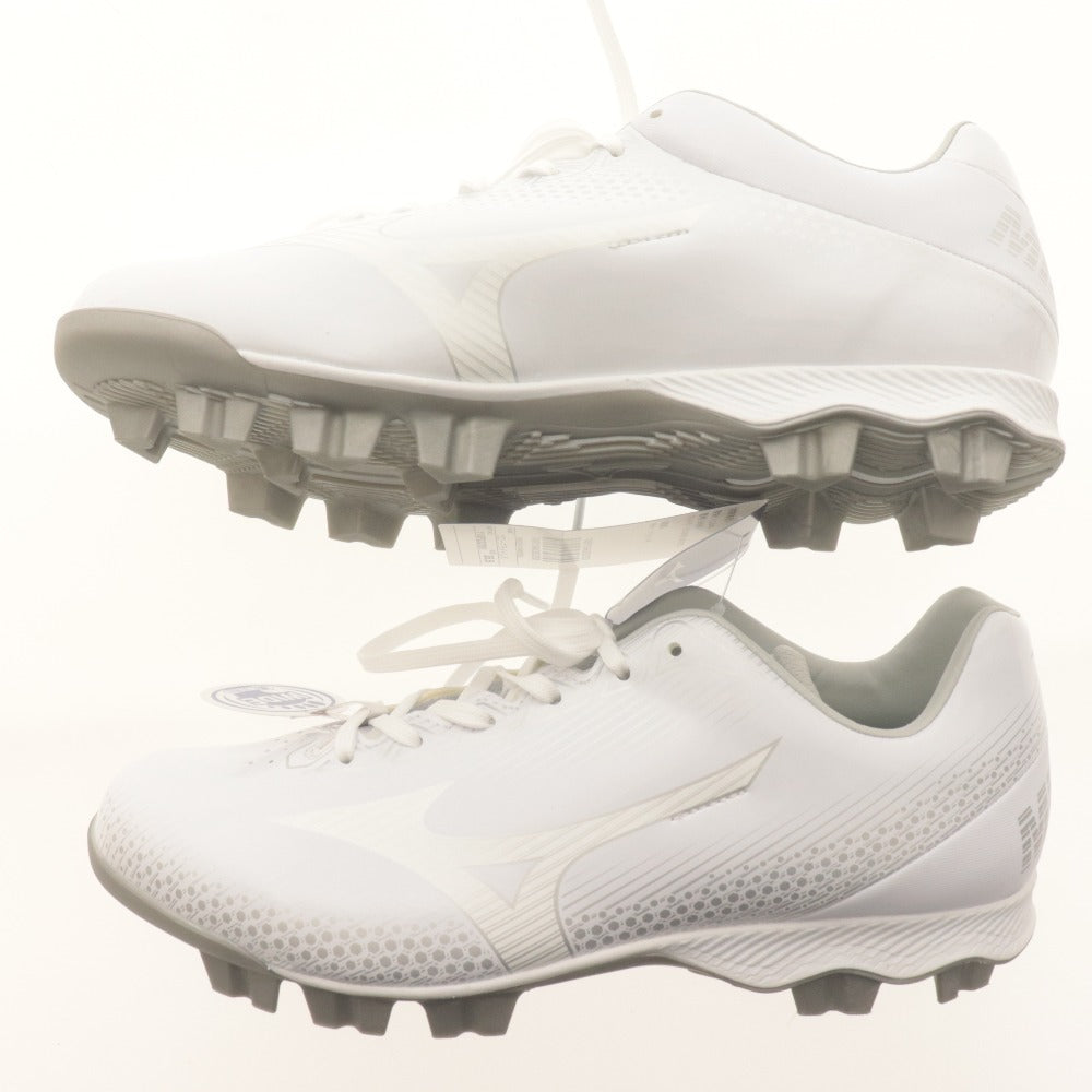 ■ MIZUNO ミズノ ポイントスパイク 11GP222101 靴 ウェーブライトレボ 野球 ソフトボール メンズ 26.5 ホワイト 付属品付き 未使用