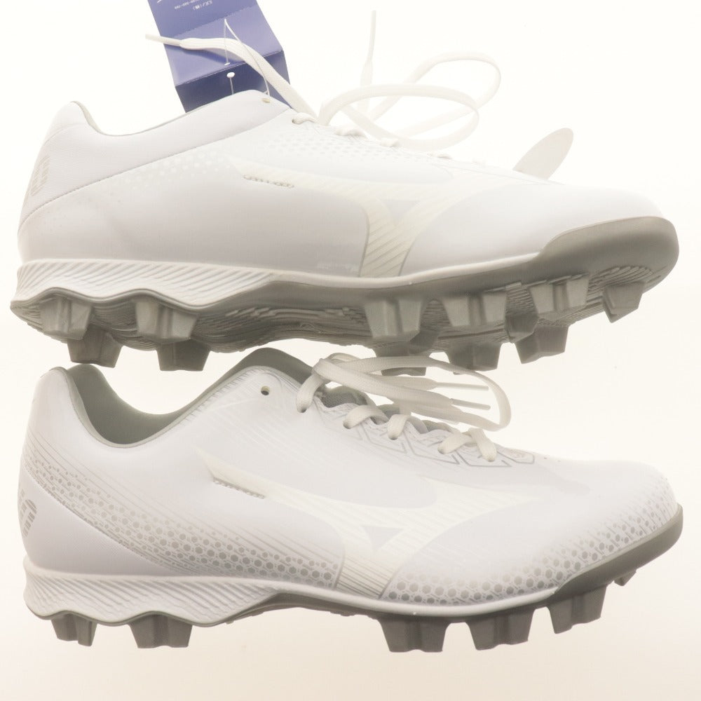 ■ MIZUNO ミズノ ポイントスパイク 11GP222101 靴 ウェーブライトレボ 野球 ソフトボール メンズ 26.5 ホワイト 付属品付き 未使用