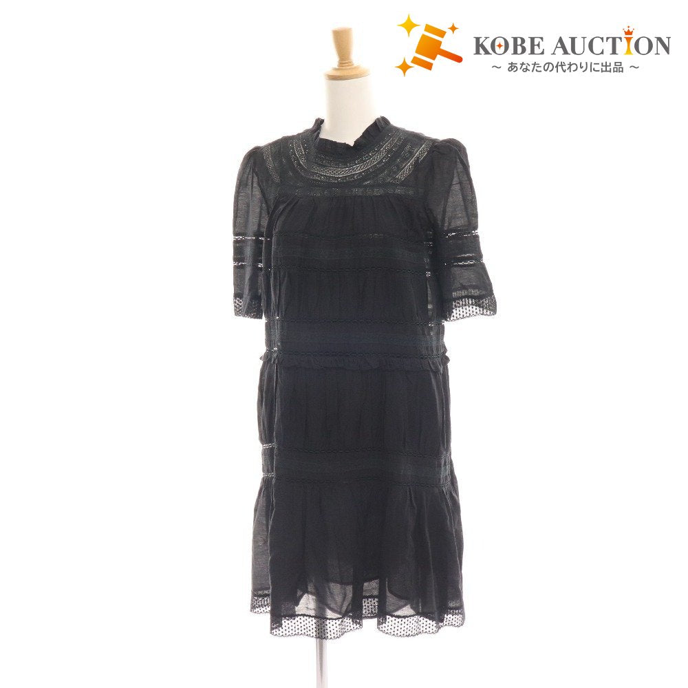 ■ Isabel Marant Etoile Dress, Short Sleeve, Lace, Women's, Size 38, Black, Tag Included, Unused