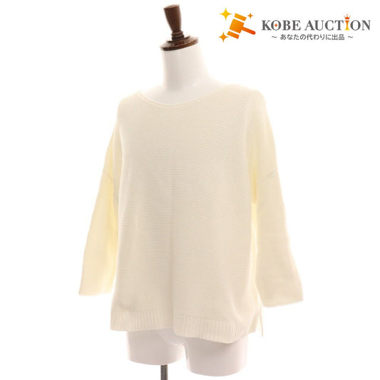 ■ Deuxieme Classe Knit Waffle 3/4 Sleeve Top Pullover White Women's