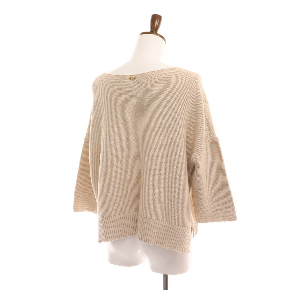 ■ Muse Deuxieme Classe Knit 3/4 Sleeve Waffle Beige Women's Good Condition