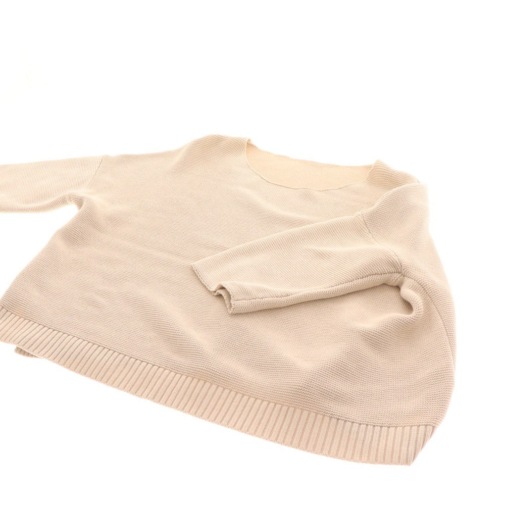 ■ Muse Deuxieme Classe Knit 3/4 Sleeve Waffle Beige Women's Good Condition