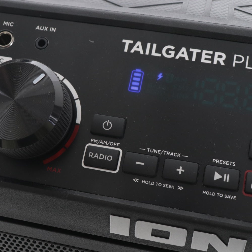 ■ アイオン Tailgater plus IPA98 スピーカー AM/FMラジオ Bluetooth対応 低音強化機能搭載 スマホ充電可能 通電確認済み 未使用