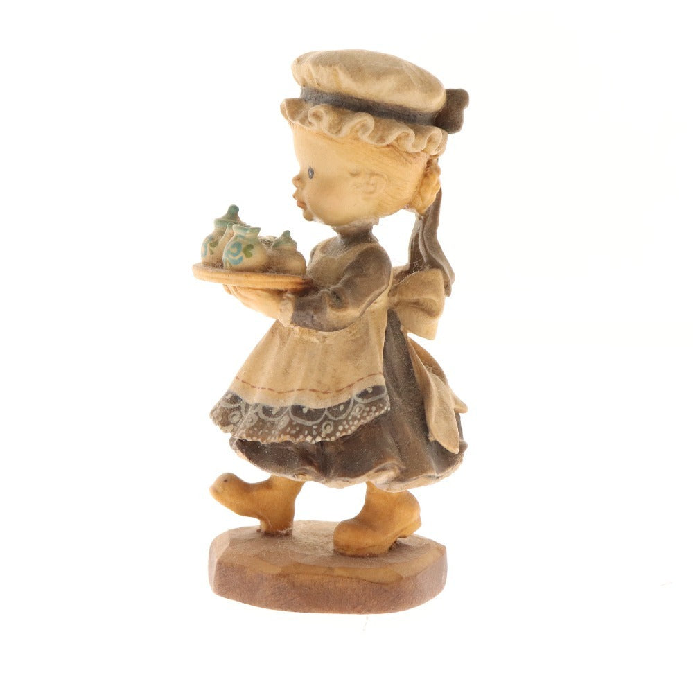 ■ Henri Doll Sarah Kay Wood Carving 1649/4000 Afternoon Tea Afternoon Tea Girl Carrying Tea Girl Figurine Object Interior