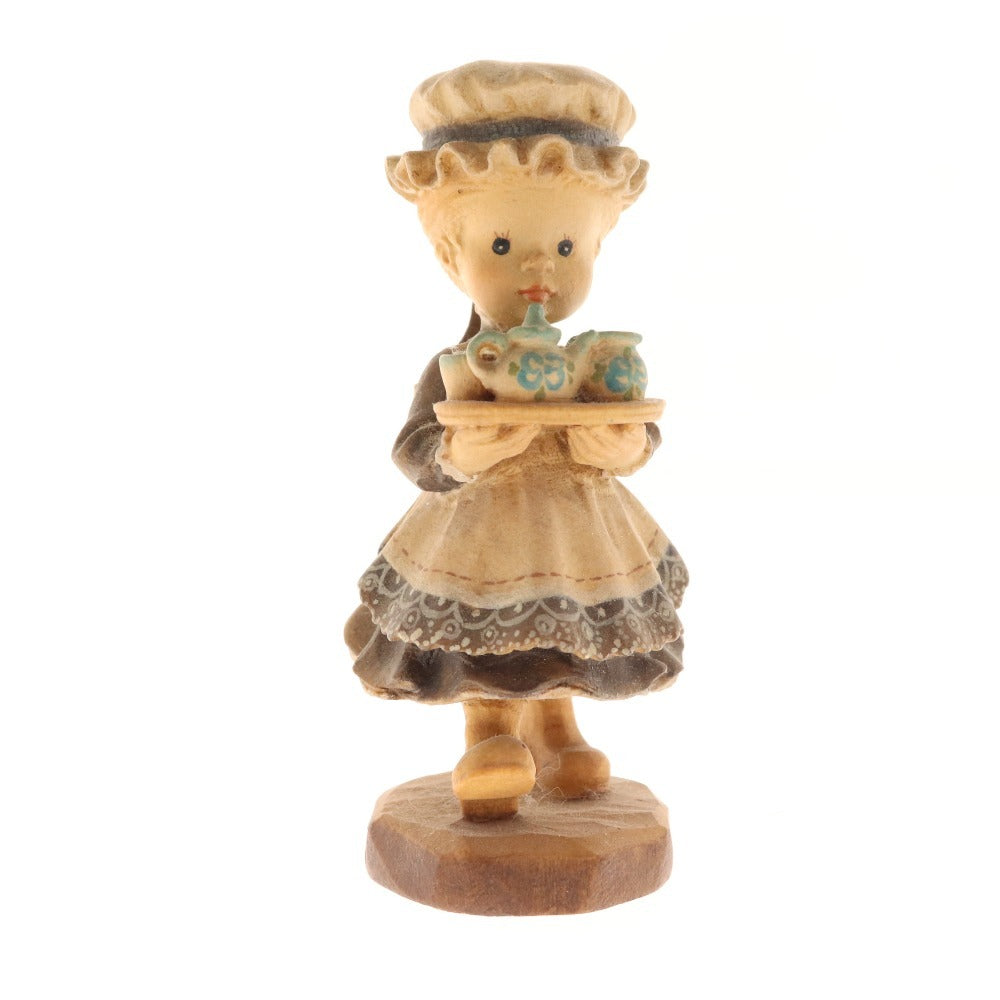 ■ Henri Doll Sarah Kay Wood Carving 1649/4000 Afternoon Tea Afternoon Tea Girl Carrying Tea Girl Figurine Object Interior