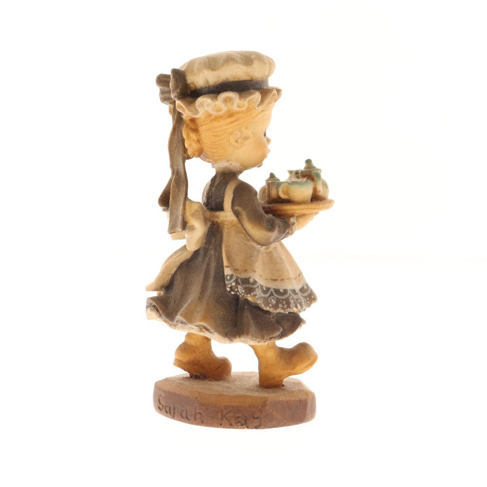 ■ Henri Doll Sarah Kay Wood Carving 1649/4000 Afternoon Tea Afternoon Tea Girl Carrying Tea Girl Figurine Object Interior