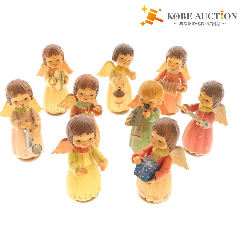 ■ Henri Doll Sarah Kay Wooden Angel Music Band 9-piece set Girl Figurine Object Interior