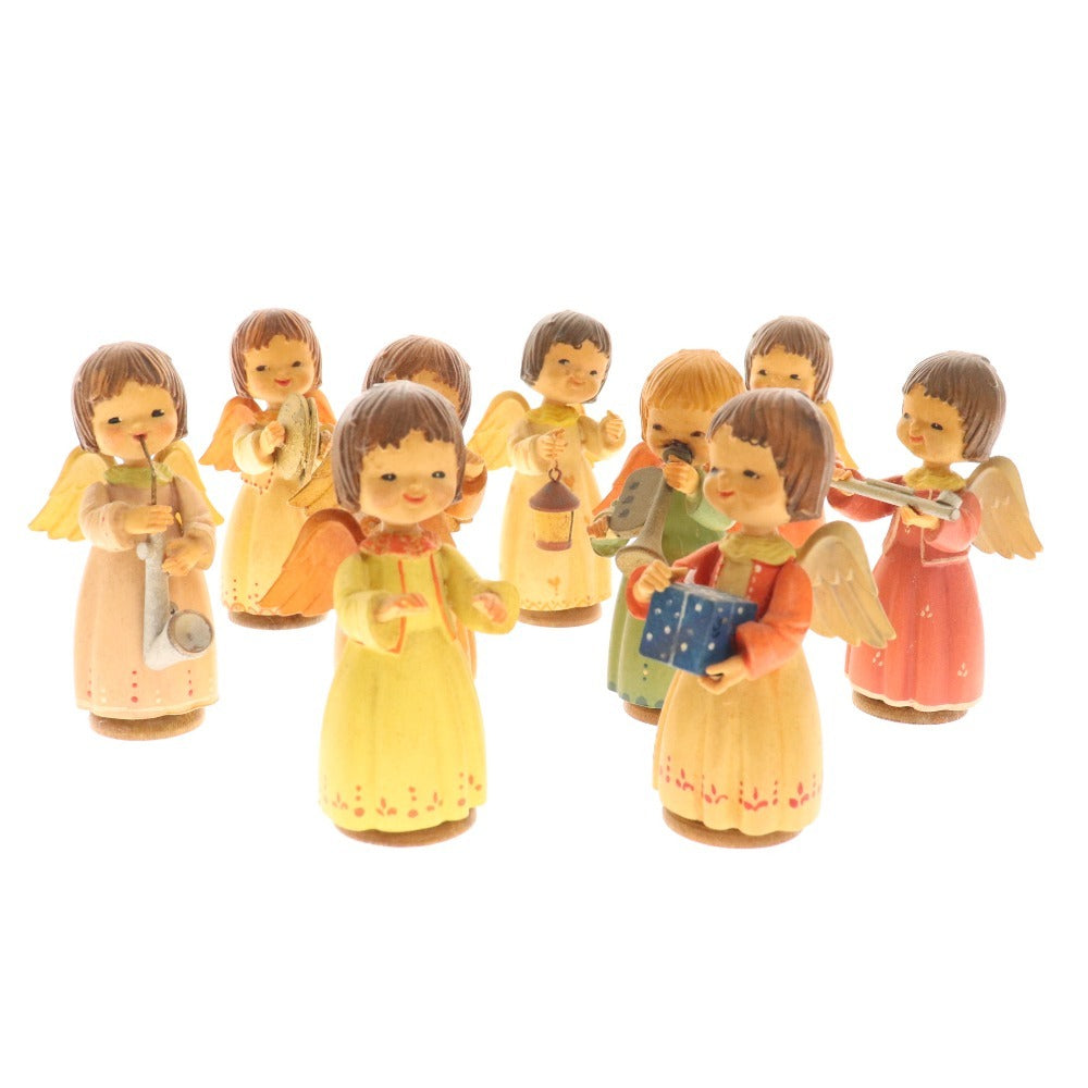 ■ Henri Doll Sarah Kay Wooden Angel Music Band 9-piece set Girl Figurine Object Interior