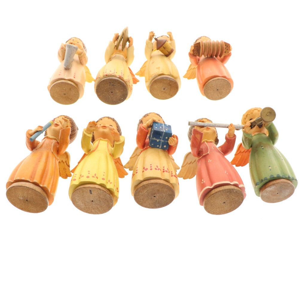 ■ Henri Doll Sarah Kay Wooden Angel Music Band 9-piece set Girl Figurine Object Interior