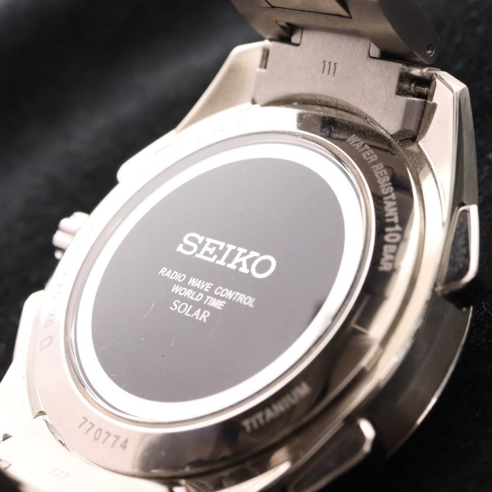 ■ Seiko Watch SAGA197 Brightz Chronograph Solar 83g Men's Silver Black Accessories Included Junk