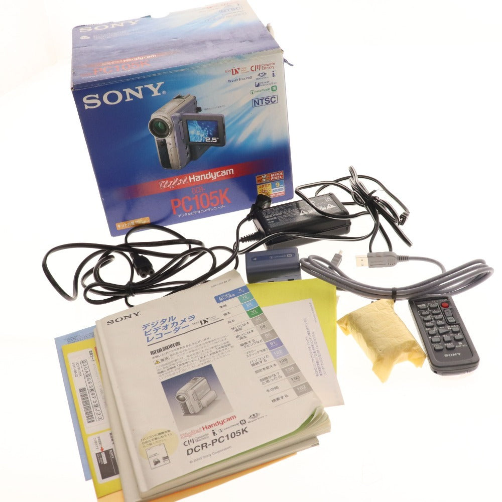 ■ Sony Digital Video Camera Recorder 2-piece set bundle DCR-PC300 DCR-PC105K Black Power confirmed Accessories included Junk