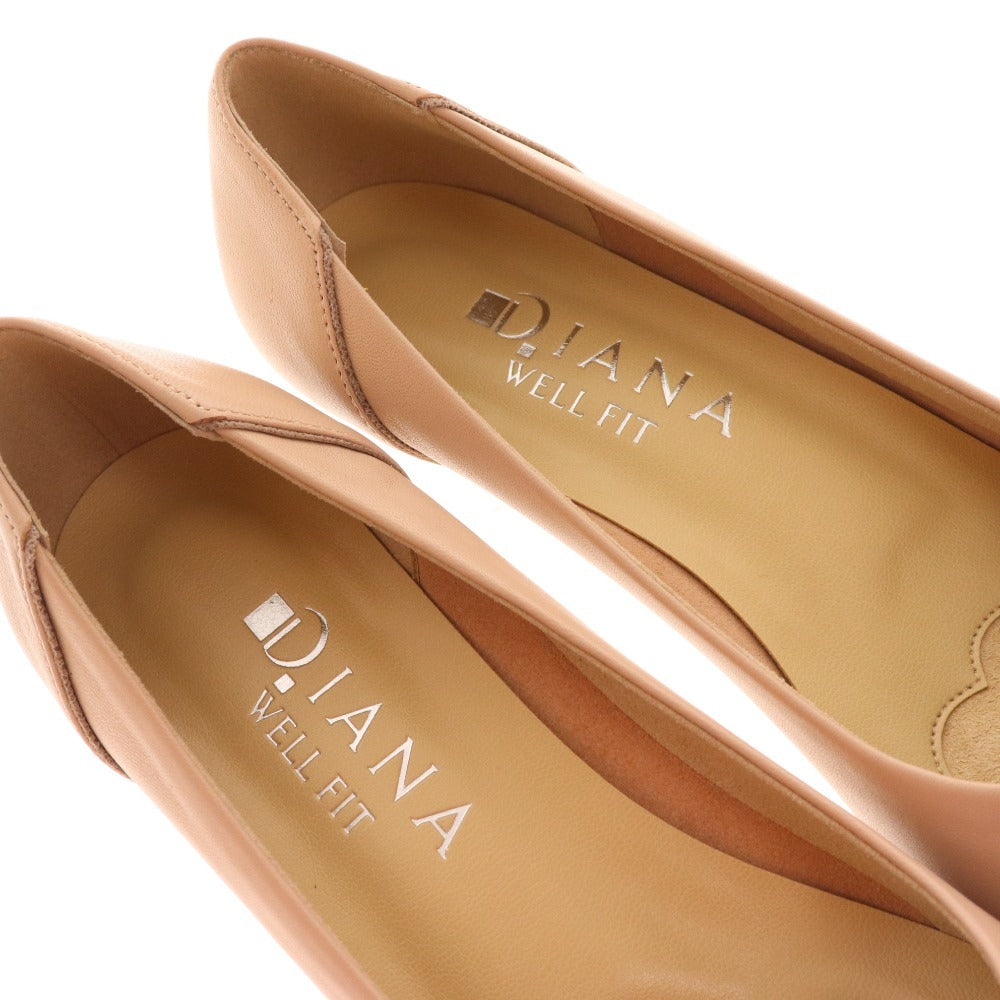 ■ Diana pumps, shoes, leather, women's, size 22 1/2, pink beige, box included, unused