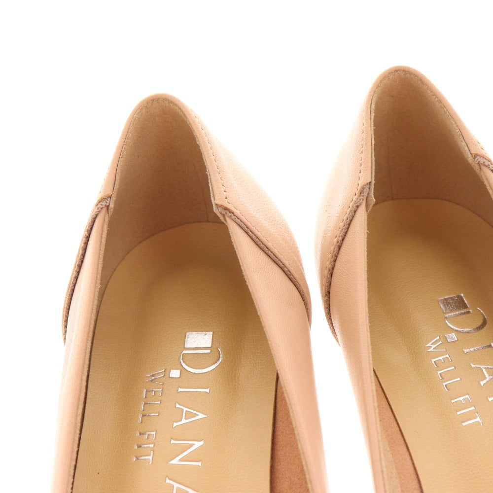 ■ Diana pumps, shoes, leather, women's, size 22 1/2, pink beige, box included, unused